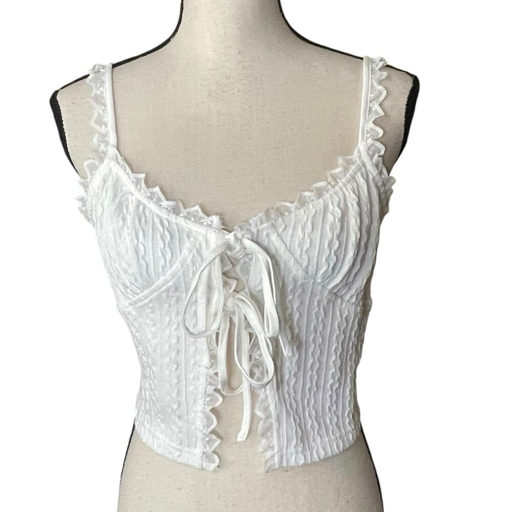 Sugar Thrillz Game Of Lust Tie-Front Babydoll Coquette Feminine Top Size Large